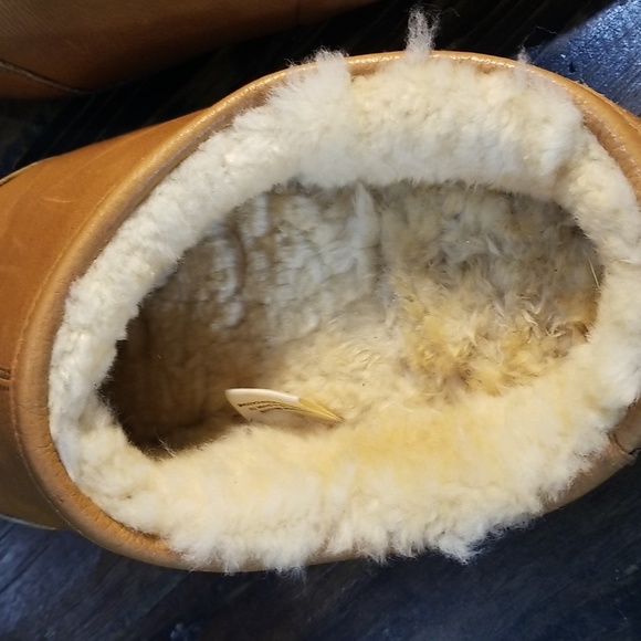 Cabelas leather and genuine shearling mens slippers size 10 like new condition - Picture 5 of 10